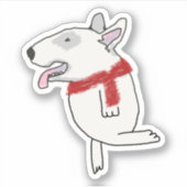 Bull Terrier geniet van reizen Sticker (Voorkant)