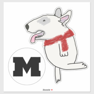 Bull Terrier geniet van reizende Sticker