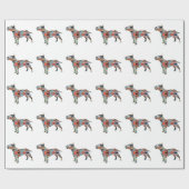 Bull Terrier Geometric Pattern Silhouette Pset Cadeaupapier (Vlak)