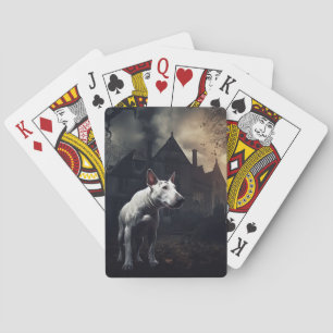 Bull Terrier Halloween eng Pokerkaarten