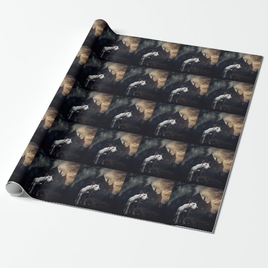 Bull Terrier Halloween Griezelen Cadeaupapier (Uitgerold)