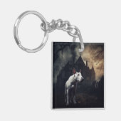 Bull Terrier Halloween Griezelen Sleutelhanger (Voorkant Links)