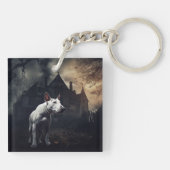 Bull Terrier Halloween Griezelen Sleutelhanger (Achterkant)