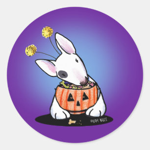 Bull Terrier Halloween Ronde Sticker