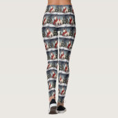 Bull Terrier Hond in Sneeuw Kerstmis Leggings (Achterkant)