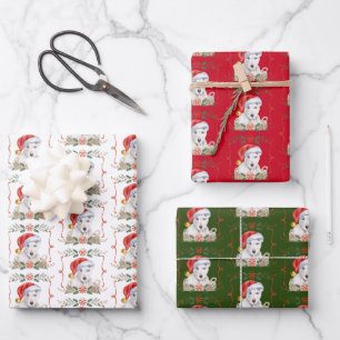 Bull Terrier Hond Kerstpatroon Inpakpapier Vel