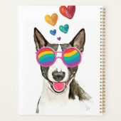 Bull Terrier hond met harten Valentijnsdag Planner (Achterkant)