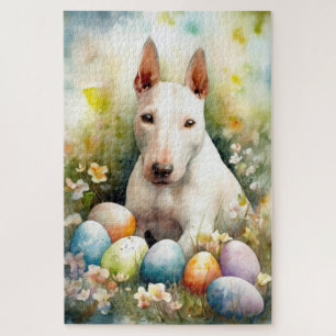 Bull Terrier Hond met Paaseieren Vakantie Legpuzzel