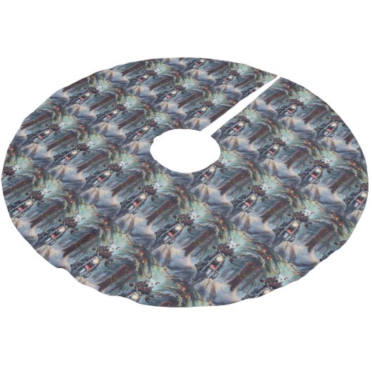 Bull Terrier Hond Rijden Motorfiets Kerstmis Kerstboom Rok (Gekanteld)