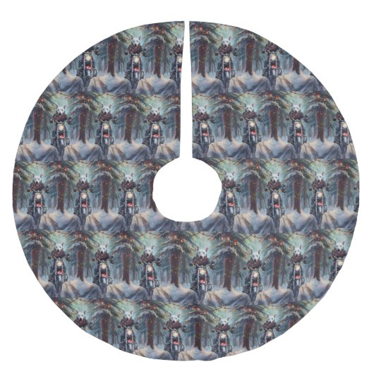 Bull Terrier Hond Rijden Motorfiets Kerstmis Kerstboom Rok (Voorkant)