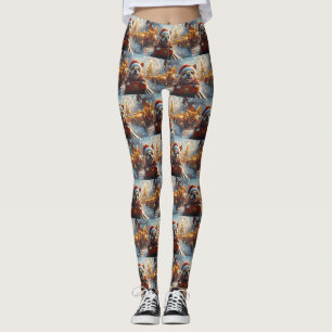 Bull Terrier Hond Roller Coaster Kerstmis Leggings