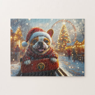 Bull Terrier Hond Roller Coaster Kerstmis Legpuzzel