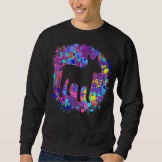 Bull Terrier Hond Roze Waterverf Spat Kunst Liefde Trui