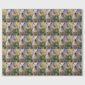 Bull Terrier Hond Spring Bloemen Schilderen Cadeaupapier (Vlak)