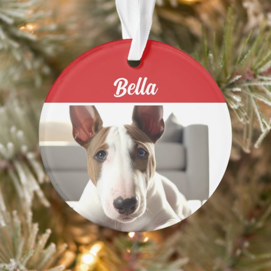 Bull Terrier Hond Vakantiefoto Kerstmis Ornament (Boom)
