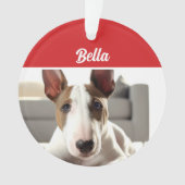 Bull Terrier Hond Vakantiefoto Kerstmis Ornament (voorkant)
