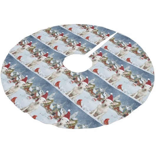 Bull Terrier Hond Winter Wonderland Kerstvreugde Kerstboom Rok (Gekanteld)