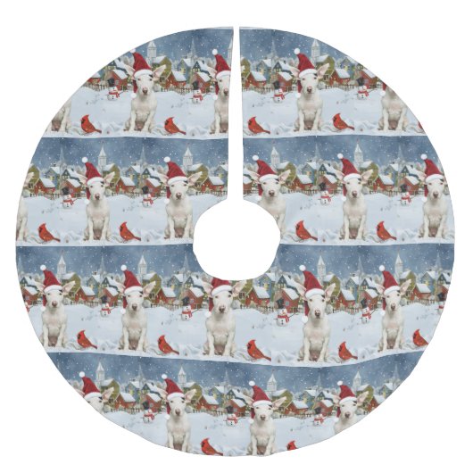 Bull Terrier Hond Winter Wonderland Kerstvreugde Kerstboom Rok (Voorkant)