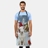 Bull Terrier Hond Winter Wonderland Kerstvreugde Schort (Gedragen)