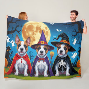 Bull Terrier Honden Pompoen Halloween Grappig Fleece Deken