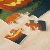 Bull Terrier Honden Pompoen Halloween Grappig Legpuzzel (Zijkant)