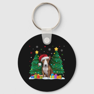 Bull Terrier Hondenliefhebbers Santa Hat Ugly Chri Sleutelhanger