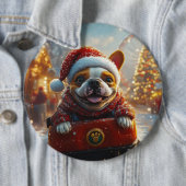 Bull Terrier Hondenroller Onderzetter Kerst Ronde Button 6,0 Cm (In situ)