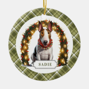 Bull Terrier Keramische Cirkel Ornament