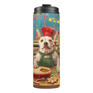 Bull Terrier Kerstbakken: Festieve Kerstmis Thermosbeker
