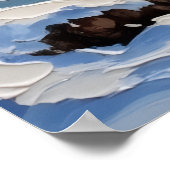 Bull Terrier Kerstboot Feestdagen Poster (Hoek)