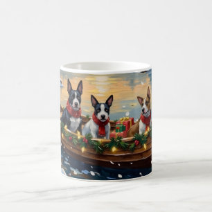 Bull Terrier Kerstboot Vakantie Koffiemok