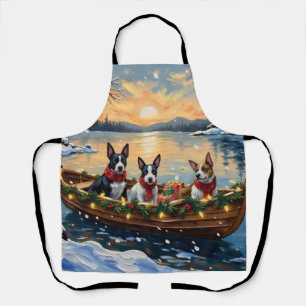 Bull Terrier Kerstboot Vakantie Schort