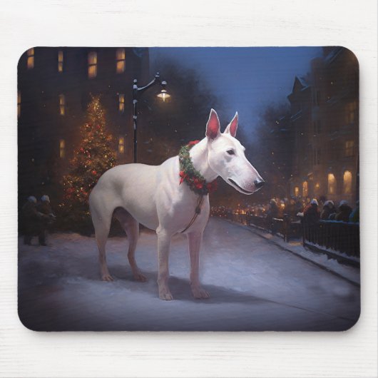 Bull Terrier Kerstfeest Seizoen Muismat (Voorkant)