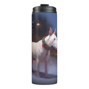 Bull Terrier Kerstfeest Seizoen Thermosbeker