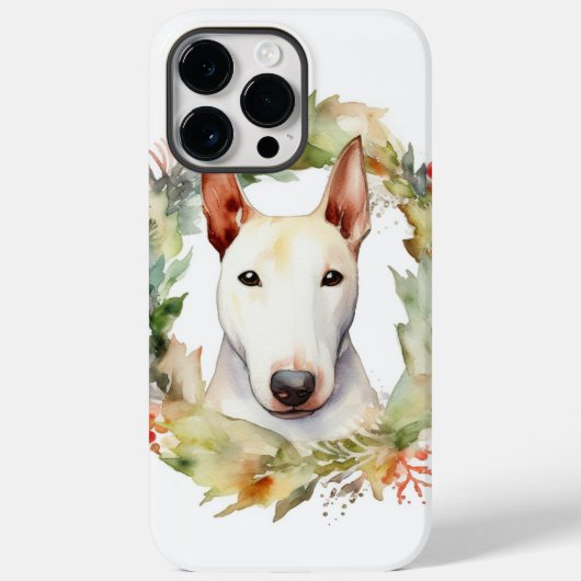 Bull Terrier Kerstkrans Feestelijke Pup Case-Mate iPhone Case (Achterkant)