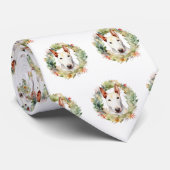 Bull Terrier Kerstkrans Feestelijke Pup Stropdas (Opgerold)