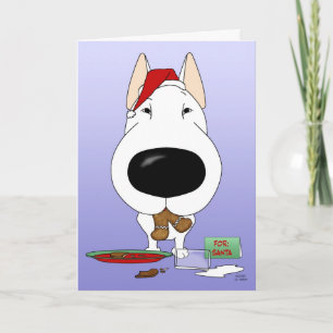 Bull Terrier Kerstmis Feestdagen Kaart