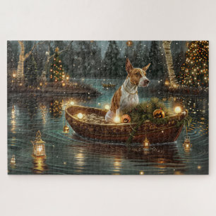 Bull Terrier Kerstmis Feestelijke Reis Legpuzzel