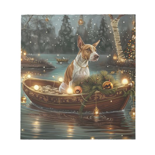Bull Terrier Kerstvakantie Notitieblok (Voorkant)