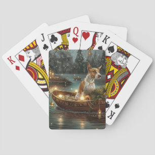 Bull Terrier Kerstvakantie Pokerkaarten