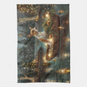 Bull Terrier Kerstvakantie Theedoek (Verticaal)