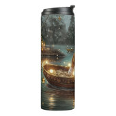 Bull Terrier Kerstvakantie Thermosbeker (Gedraaid links)