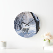 Bull Terrier Laat het sneeuwen Kerstmis Grote Klok (Huis)