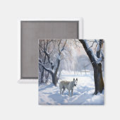 Bull Terrier Laat het sneeuwen Kerstmis Magneet (Voorkant / Achterkant)