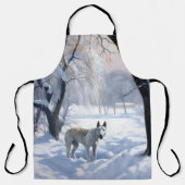 Bull Terrier Laat het sneeuwen Kerstmis Schort (Voorkant)