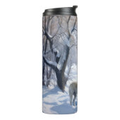 Bull Terrier Laat het sneeuwen Kerstmis Thermosbeker (Gedraaid links)