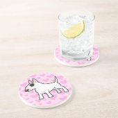 Bull Terrier Love Zandsteen Onderzetter (Zijkant)