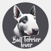 Bull Terrier Lover Ronde Sticker (Voorkant)