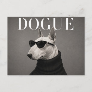 Bull Terrier Luxe Mode Editorial Briefkaart