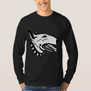 Bull Terrier met een zwarte spike kraag T-shirt